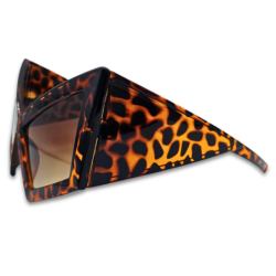 Ochelari de soare unisex Matteo Ferari animal print, lentila maro