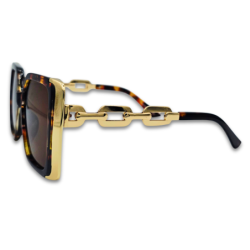 Ochelari de soare pentru femei, Matteo Ferari, animal print, lentile maro