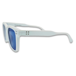 Ochelari de soare unisex Matteo Ferari, lentile albastre, rama alba