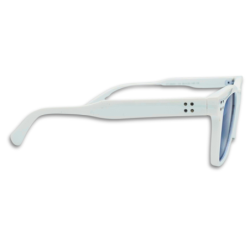Ochelari de soare unisex Matteo Ferari, lentile albastre, rama alba