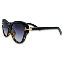 Ochelari de soare pentru femei Matteo Ferari, animal print cu lentile negre degrade